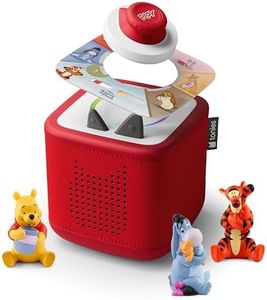 Toniebox 2 Audio Player Bundle for Kids 3+ with Winnie The Pooh, Tigger, Eeyore Figurines and Tonieplay Game & Controller - Sunset Red