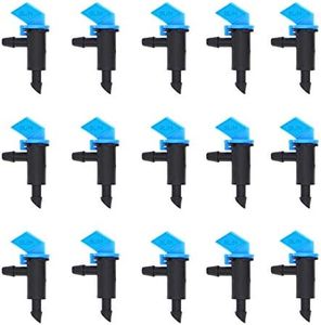 Lxcom Lighting 100 Pack 2 GPH Flag Dripper Emitter Drip Emitters 8L/H Irrigation Emitter Sprinkler Drippers System Parts Connect 4mm/7mm Hose for Lawn Vegetables Garden (Blue)