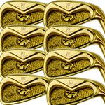 Japan WaZaki Cyclone IIIs Single Iron or Set USGA R A Rules Golf Club,14K Gold Finish,Cyclone III Model,Regular Flex,65g Graphite Shaft,RH,4-SW,Pack of 8