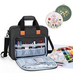 Luxja Embroidery Project Bag, Embroidery Kits Storage Bag (Bag Only), Black