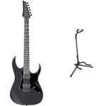 Ibanez GRGR131EX-BKF GIO Stealth Series Electric Guitar - Black Flat + Amazon Basics Guitar Stand