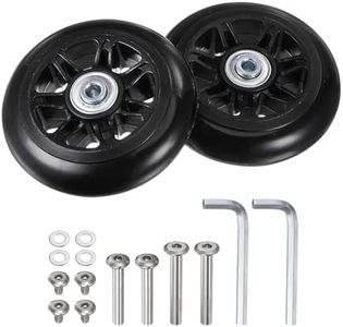 uxcell Replacement Luggage Wheels 90x24mm Suitcase Wheel Repair Kits Include 2 PU Bearing Wheels & Washers, Wrenches & Axle Screw for Trolley Bag, Inline Skate and Caster Board