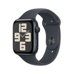 Apple Watch SE (2nd Gen) GPS 44mm Smartwatch with Midnight Aluminium Case with Midnight Sport Band - M/L. Fitness and Sleep Trackers, Crash Detection, Heart Rate Monitor, Retina Display