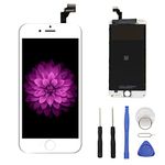 Whtie iPhone 6 4.7 inch LCD Screen Replacement Full digitizer Assembly Frame Set Front Glass Display Required Tool kit