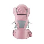 MEDITIVE 3 in 1 Cotton Baby Carrier with Detachable Hip Seat, Ergonomically Made, 4 to 24 Months (Pink Color)