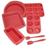 Aschef Silicone Nonstick Baking Pans Mold Tray Supplies Tools Bakeware Set, Food Grade for Muffin Donuts Pizza Tiramisu Cake Pan Cookie Sheets Cookware Set for Oven