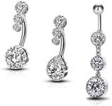 OUFER 3PCS Belly Navlel Rings Clear