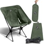 YATTA LIFE - Low Back Folding Camping Chairs with Storage Pouches - Lawn Chairs, Beach Chair, Fishing Chair, Pliante Portable Camping Outdoor Chair, Chaise Camping Chairs for Adults (Army Green)