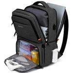 Lunch Backpack, Insulated Cooler Backpack Lunch Box for Men Women, 15.6 Inches RFID Blocking Laptop Backpack with USB Port, Water Resistant Leak-Proof Lunch Bag for Work School Picnics Hiking Black