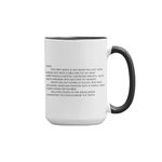 Monileeandbella Jersey Shore Note 15oz. - Ceramic Coffee Mug - Funny Sammi Letter Merch - Novelty Gift For Friends, Parents, and Special Someone (Black)