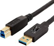 ULTRABYTES USB 3.0 Printer cable High Speed USB 3.0 Type A to Type B USB Printer Cable Cord Adapter Connector - Black 9 Feet (2.7 Meters)