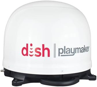 Winegard PL‑7000 Dish Playmaker - Portable Automatic Satellite Antenna for Dish HD Solo Receivers - 25’ Coax Outdoor TV Reception - for RV, Camping, & Tailgating - White