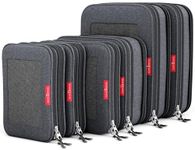 LeanTravel Compression Packing Cubes for Travel Organizers with Double Zipper (6-Pack (2L+2M+2S), Black)