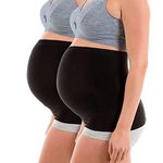 DIRAVO Womens Maternity Belly Band for Pregnancy Non-slip Silicone Stretch Pregnancy Support Belly Belt Bands…, Black+Black, Medium