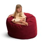 Ultimate Sack 3000 3-Foot Bean Bag Chair, Burgundy Suede Cover – Oversized Foam Lounger, Floor Seat, Small Sofa, or Couch Bed for Living Area, Gaming Room, or Reading Lounge