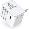 Adaptateur Prise Universelle Adaptateur Voyage avec 2 Ports USB A et 2 Ports Type C，France vers USA Canada UK Italie Australie Chine Japon Thaïlande，Prise Universelle Voyage (White)