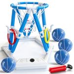 Pool Basketball Hoop Toys, Inflatable Water Basketball Game Pool, Pool Floaties Basketball Hoop Toy Outdoor Toys for Kids Boys Aged 4-18 and Adults (L)