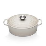 Le Creuset Signature Enamelled Cast Iron Oval Casserole Dish With Lid, 27 cm, 4.1 Litre, Meringue, 21178277164430