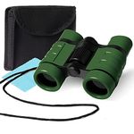 Binoculars for Kids,Kid Binoculars Outdoor Exploration Kit Age 3-12,Compact Shockproof Binoculars Kids,Toddler Binoculars Nature Game Telescope for Bird Watching,Hiking,Camping,Travel,Learning(Green)