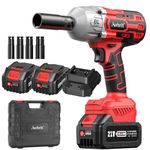 Avhrit Cordless Impact Wrench 1/2, High Torque 700Ft-lbs(950N.m) Electric Impact Gun w/ 2X 4000mAh Battery, Fast Charger & 4 Sockets, Power Impact Driver for Car Tires Truck