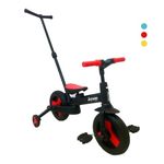 Joyano 5-in-1 Foldable Kids Tricycle Indoor/Outdoor Pushbike Balance Bike Baby Trike Baby Toddler Ride-On Bike Multifunctional with Removable Pushbar for 2-8 Yrs(RED)