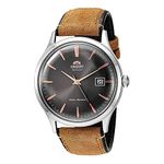 Orient Men's 'Bambino Version 4' Japanese Automatic Stainless Steel and Leather Dress Watch, Color:Brown