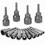 HSEAMALL 14PCS Magnetic Nut Driver Set, 6-19mm Nut Setter Driver Bit Set with 1/4 inch Quick Change Hex Shank Metric Nut Driver Set