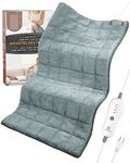 Weighted Heating Pad, 4.85lb Heating Pad Electric with 4 Heating Levels & 2 Hours Auto-off, Coral Fleece Heating Pad for Cramps Neck Shoulder, Fast Heating Dry& Moist Therapy Washable, Grey17" x 33"