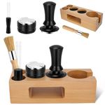 Y-Step 5 Pcs Coffee Tamper Set, Espresso Coffee Accessories Set, with 51mm Coffee Tamper Station, Coffee Leveler, Espresso Tamper, Coffee Stirrer, Coffee Cleaning Brush - Coffee Tamper Holder Set