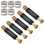 Mesee 50 Sets Furniture Connecting Cam Fittings Kit, Cam Lock Fitting Nuts and Screws with Dowel Furniture Connector Bolt Fastener Attachment Set for Wardrobe/Cabinet/Drawer/Dresser