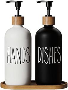Soap Dispenser,Dish Soap Dispenser for Kitchen Sink.Glass Hand Soap Dispenser, Modern Farmhouse Decor Dish Soap Dispenser for Bathroom,Kitchen Sink Decor