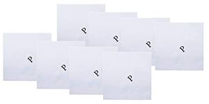 Retreez 8 Piece Pure Cotton Initial Monogrammed Men's Handkerchiefs Hanky Gift Box Set - Set P Initial