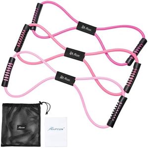 Figure 8 Resistance Band, Resistance Bands for Arms, Back, Shoulder Stretcher Exercise Bands with Handles, Upper Body Workout Equipment Set of 3 for Yoga Pilates Stretching Physical Therapy