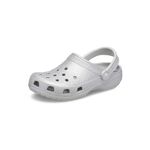 Crocs Unisex-Adult Classic Glitter Clog, Silver Glitter, 8 Women/6 Men