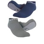 Rymora Non Slip Anti Skid Grip Socks (2 Pairs: Grey & Navy) (Large: UK 9-11 / EU 44-46) [L]