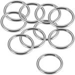 sourcing map 201 Stainless Steel O Ring 40mm(1.57") Outer Diameter 4mm Thickness Strapping Welded Round Rings 10pcs