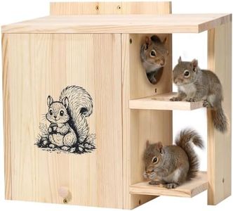 Large Widened Squirrel House for Outside, Waterproof Squirrel Nesting Box