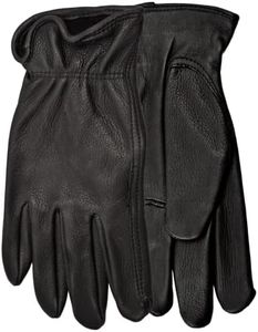 Watson Gloves Black Range Rider Glove - Buttery Soft Deerskin Leather & Slip-On Cuff (Medium)