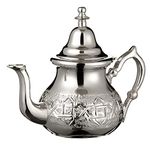 Moroccan Silver Teapot Perfect for Mint Tea Includes Handle Cover and Integrated Filter Authentic with a Classical Engraved Design Handmade XL Extra Large Capacity 1 Litre About 8 Tea Glasses