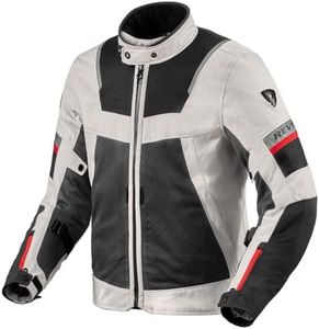 REV'IT! Men's Tornado 4 H2O Adventure Touring Motorcycle Jacket (Silver/Black - Medium)