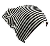 Unisex Baby Jersey Slouch Beanie Children's Hat with Stripes Cotton Trend. - black - X-Small