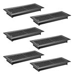 Sumnacon 6Packs 4 x 12 Floor Vent Covers Heavy Duty Floor Register Metal Heat Vent Covers with Rust Proof Finish for Home Floor Heater Black