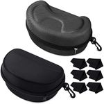 2 PCS Ski Goggles Case Winter Snowboard Hard Goggle Case Safety Zippered Goggles Case Snow Swim Goggles Storage Box with 6 Pcs Glasses Wipes Cloths for Holding Most Sport Goggles