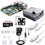 GeeekPi Starter Kit for Raspberry Pi 4 8GB, Include Pi 4 8GB RAM Board, 128GB SD Card and Card Reader, Retro Gaming Case with Fan, 5V 3.6A Power Supply with ON/Off Switch, 2pcs 4K HDMI Cables