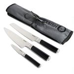 Babish German High-Carbon 1.4116 Steel Cutlery, 3-Piece w/Knife Roll