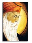 PIXELARTZ Canvas Painting Shree Guru Nanak Dev Ji for Home And Office Décor (16x23 Inches, Medium) (Unframed)