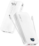 citicr Portable Charger 20000mAh PD20W w/Built-in Cables & Wall Plug White