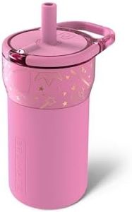 BrüMate Leap 12oz 100% Leakproof Kids Tumbler with Handle and Silicone Soft Straw | Drop Resistant Silicone Sleeve | For Kids 4+ | Insulated Stainless Steel | Cup Holder Friendly | 12oz (Princess)