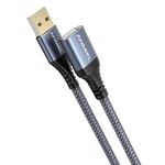 ANMIEL USB Extension Cable 3M Braided USB 2.0 Extender Cable Type A Male to A Female Data Transfer Extension Cord with Gold-Plated Connector for USB Flash Drive/Hard Drive/Printer/Webcam