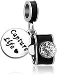 CharmSStory Camera Travel Capture Life Dangle Charm Bead for Charm Bracelet (Black)